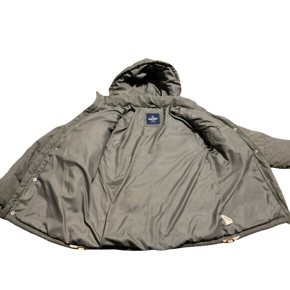 Old Navy Mens Gray Quilted Hooded Puffer Jacket Size M Water-Resistant Winter Co - Picture 10 of 13